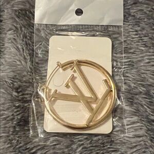 Gold LV Hoop Earrings
